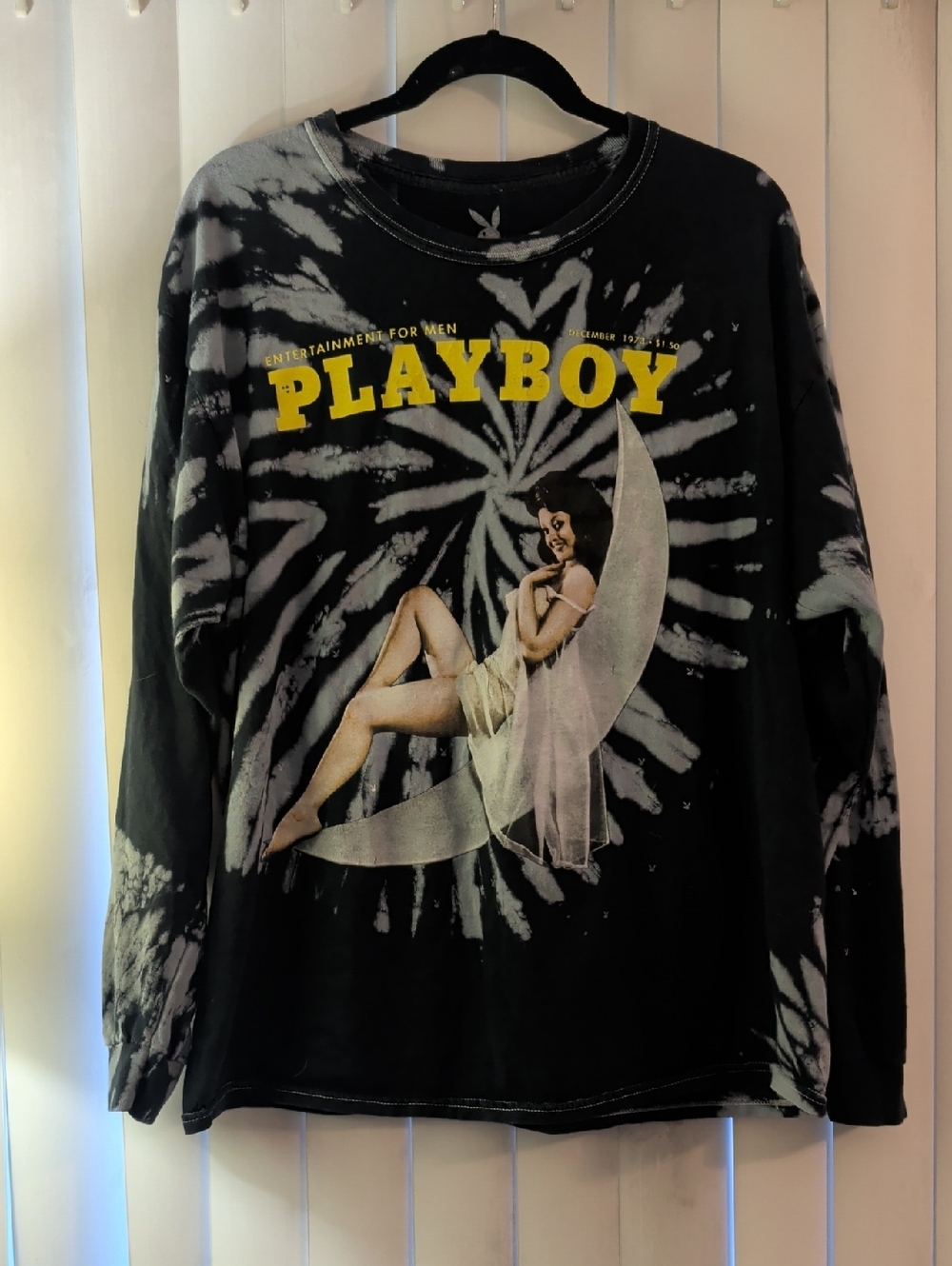 PLAYBOY Black and White Logo Tee Large